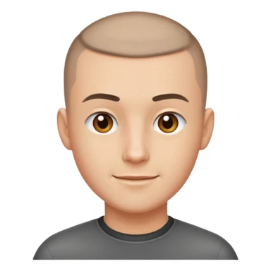 man with buzzcut sticker