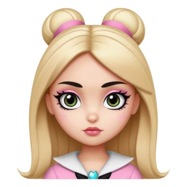 powerpuff girls blossm russian features, beauty, pretty eyes, black eyeliner, pretty bratz baddie sticker