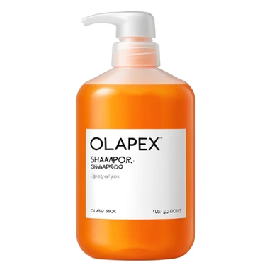 Olaplex shampoo bottle with orange label sticker