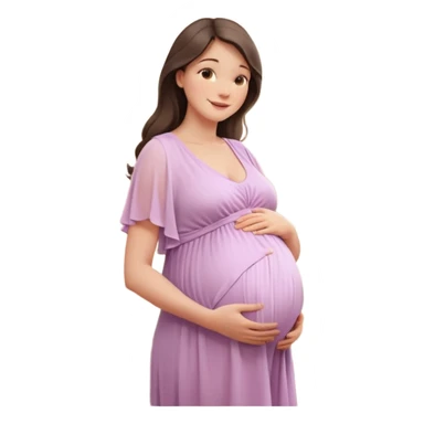 A beautiful pregnant woman standing in soft natural light near a window, gently holding her baby bump, wearing a flowing pastel dress, warm smile, cinematic photography, shallow depth of field, high resolution, soft tones, professional maternity photoshoot
 sticker