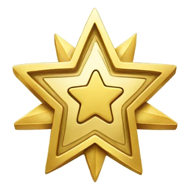Gold coin in bright color with star in center sticker