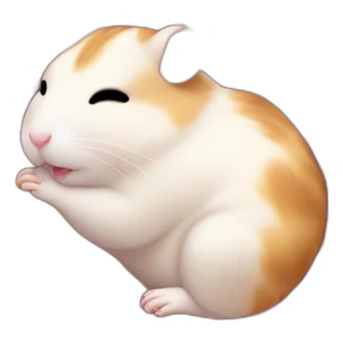 small sleeping hamster cherryblossom body sticker