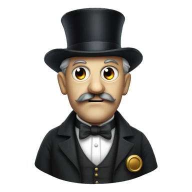 Evil British man with a tophat and monocle. sticker