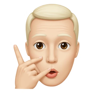 Solid White color Shh finger and hand emoji sticker