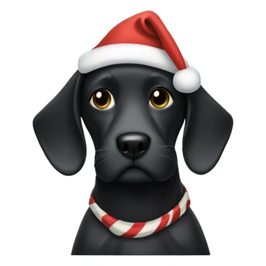 Black dog wrapped in Christmas wrapping paper  sticker