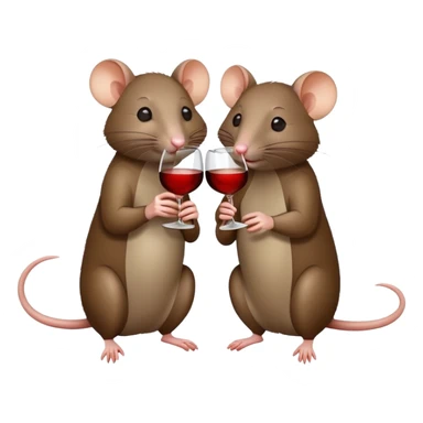Two realistic rats drinking wine sticker