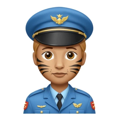 נמר שהוא חייל עם כומתה בצבע תכלת sticker