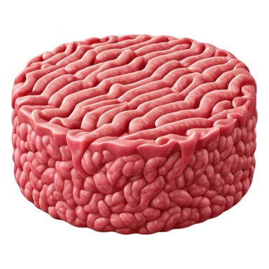 raw ground meat object icon, fresh minced beef, 3D cartoon, mobile game icon style, clean background, soft shadow, no text, no watermark
 sticker