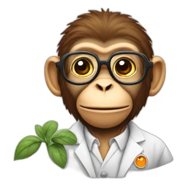 a monkey on a scientist shoulder sticker