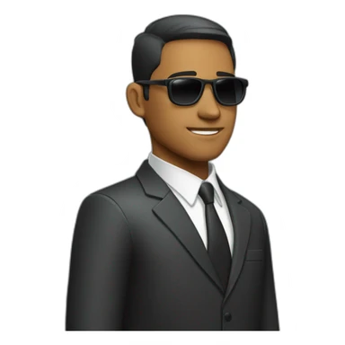 man in suit looking to the right with sunglasses down (side view) sticker