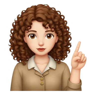 A girl with curly hair  pulling the middle finger ￼ sticker