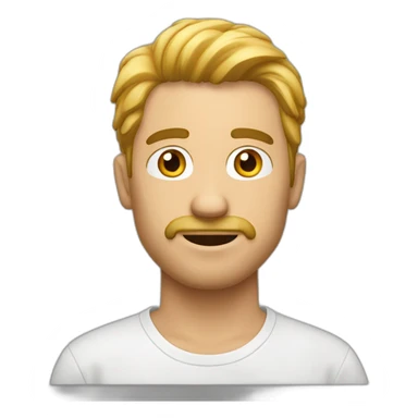 hombre blanco, pelo rapado, casual sticker