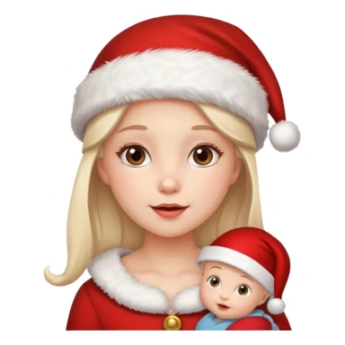 christmas girl with baby face sticker