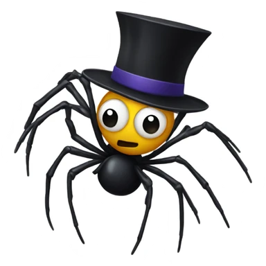 A spider dancing with a black hat on his head sticker