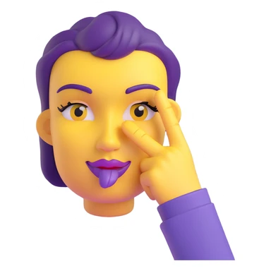 yellow face placing an index finger over pursed lips while winking and nodding sticker