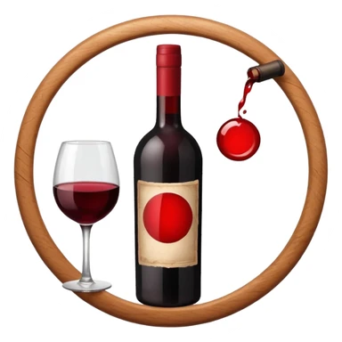 I want an emoji that describes that no drinks allowed but with wine sticker