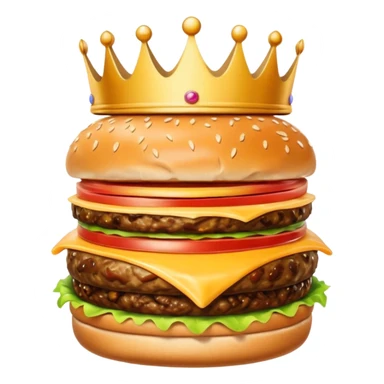 burger with crown sticker