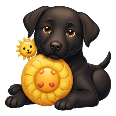 Black Labrador retriever mix sun basking sticker