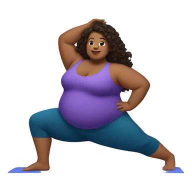 Plus size brunette woman doing yoga sticker
