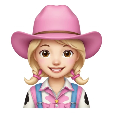 Pink kawaii cow girly sticker