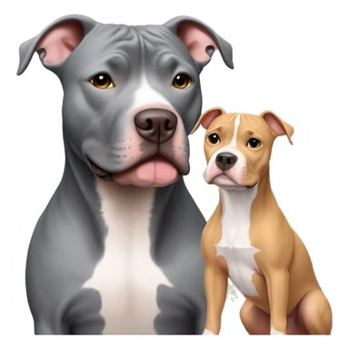 gray pitbull and tan pitbull sticker