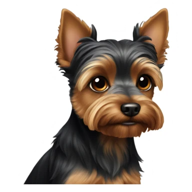Mainly Black dog with brown eyebrows Yorkshire-terrier/Yorky sticker