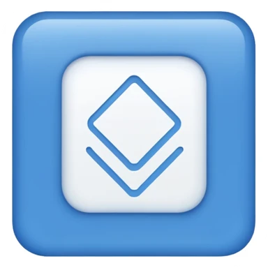 a blue square with a check with withe sticker