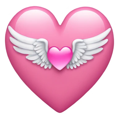 A pink heart with angel wings  sticker