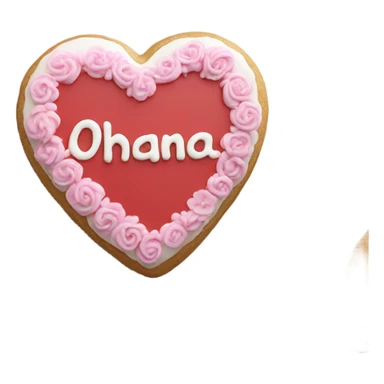 Cookie heart with ohana sticker