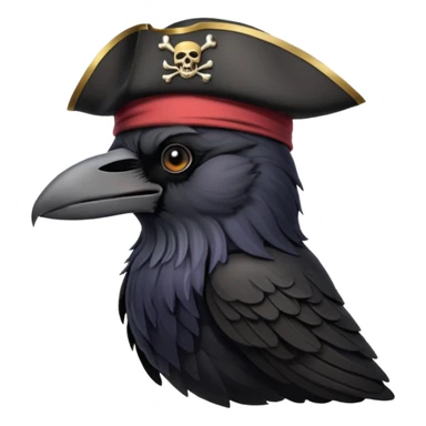 raven with a pirate hat 128x128 sticker