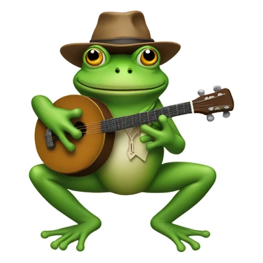 Frog playing the banjo sticker
