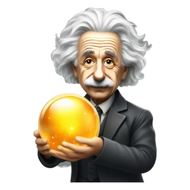 Albert Einstein with crystal ball sticker