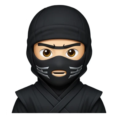 Black Ninja emoji with MB written on it sticker