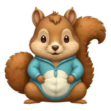 squirrel in acorn pajama suit snoring sticker