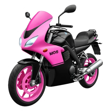 moto sportiva con scritta nera e solo avanti rosa fluorescente  sticker