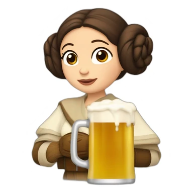princesa leia brindando con una jarra de cerveza sticker