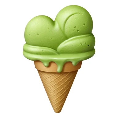 heart shape matcha ice cream sticker