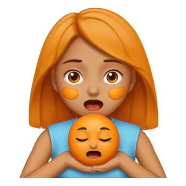 the girl emoji doing the choking emote sticker