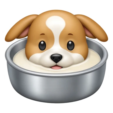 Sliver dog bowl emoji with only milk in it sticker