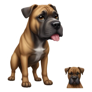 A mixed dog breed of ca de bou, cane corso and amerikansk bulldog brindle  sticker