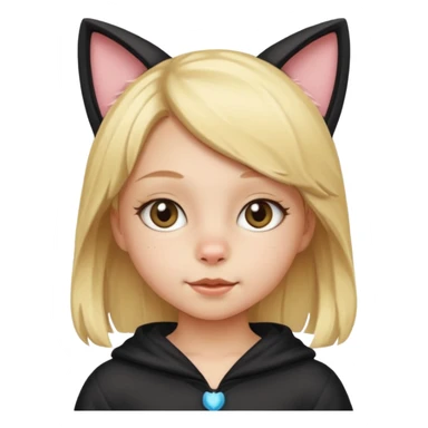 blonde girl kid in cat costume sticker