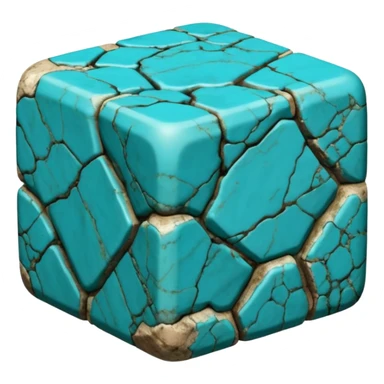 american-turqoise-intricate-stone-age-rocky-cube-shaped sticker