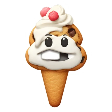 cookie with ice cream scoop on top sticker