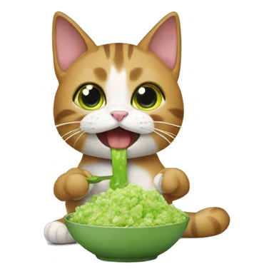 Cat eating wasabi sticker