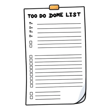 very long endless one-page to-do list sticker