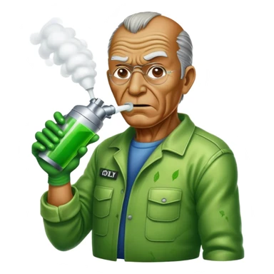 old Bob spraying toxic weed killer  from the toxic avenger sticker