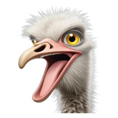 Crazy angry ostrich  sticker