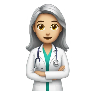 doctor woman working with patient sticker