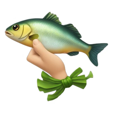 Michou avec un poisson dans la main sticker