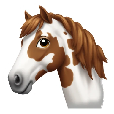 a red and white spotted horse with brown hair  sticker